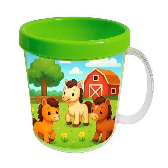 Caneca Acrílica Infantil Personalizada Cavalinhos - Imagem 4