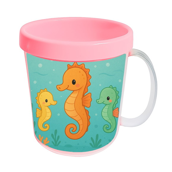 Caneca Acrílica Infantil Personalizada Cavalos Marinhos - Imagem 3