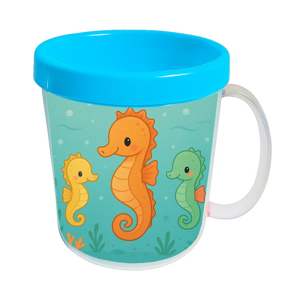 Caneca Acrílica Infantil Personalizada Cavalos Marinhos - Imagem 2