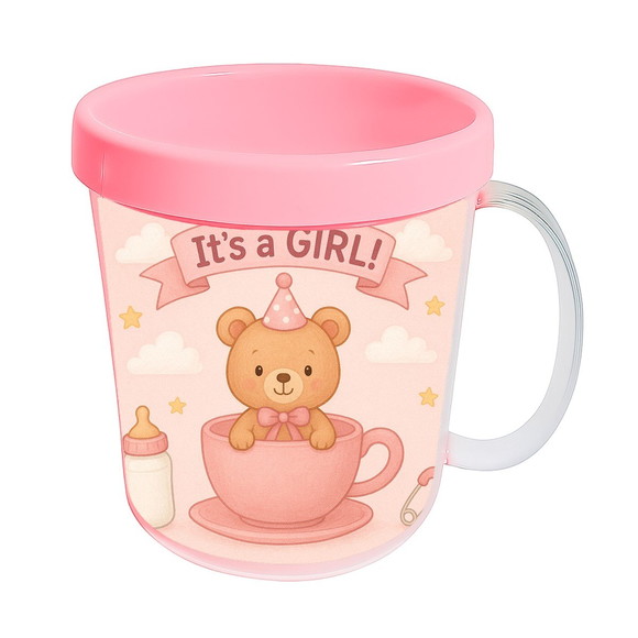 Caneca Acrílica Infantil Personalizada Chá de Bebê Menina - Imagem 3