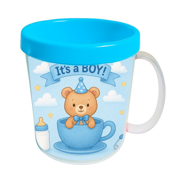 Caneca Acrílica Infantil Personalizada Chá de Bebê Menino - Imagem 2