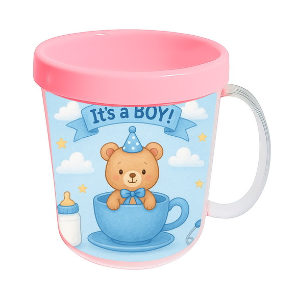 Caneca Acrílica Infantil Personalizada Chá de Bebê Menino - Imagem 3