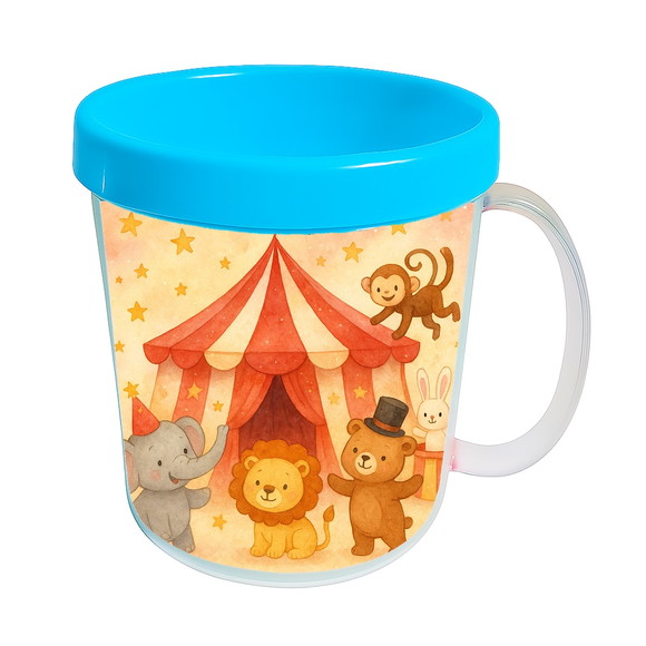 Caneca Acrílica Infantil Personalizada Circo Aquarela - Imagem 2