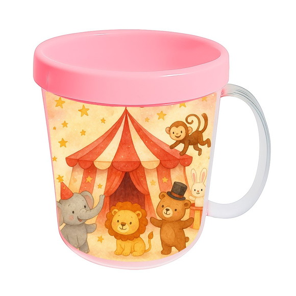 Caneca Acrílica Infantil Personalizada Circo Aquarela - Imagem 3