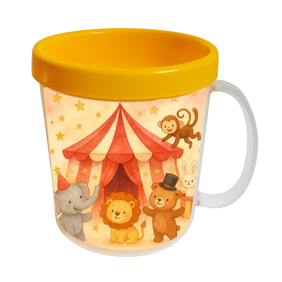Caneca Acrílica Infantil Personalizada Circo Aquarela