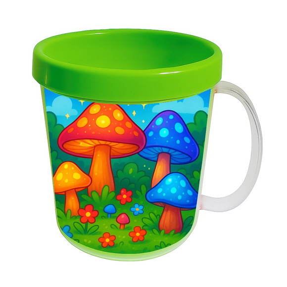 Caneca Acrílica Infantil Personalizada Cogumelos Mágicos - Imagem 4