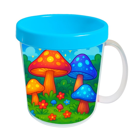 Caneca Acrílica Infantil Personalizada Cogumelos Mágicos - Imagem 2