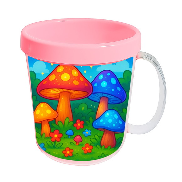 Caneca Acrílica Infantil Personalizada Cogumelos Mágicos - Imagem 3