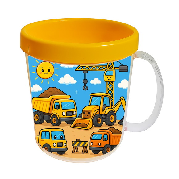 Caneca Acrílica Infantil Personalizada Construção Civil