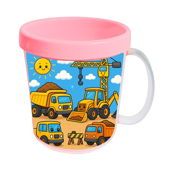Caneca Acrílica Infantil Personalizada Construção Civil - Imagem 3