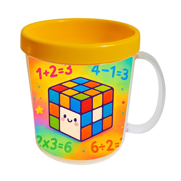 Caneca Acrílica Infantil Personalizada Cubo Mágico