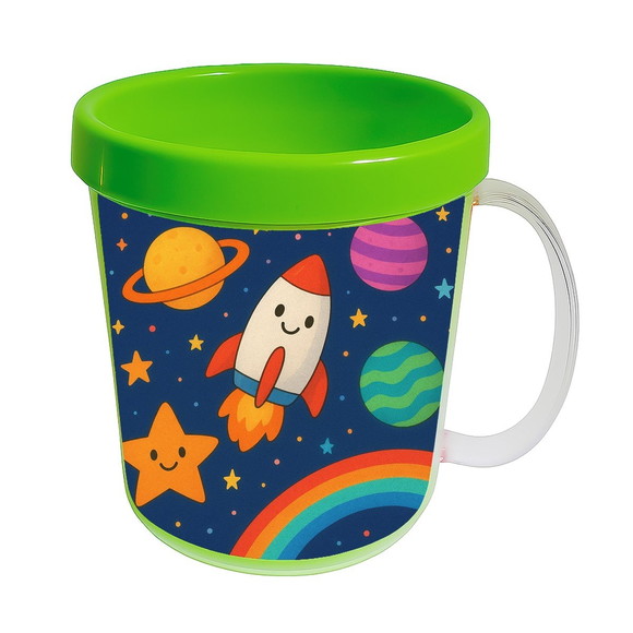 Caneca Acrílica Infantil Personalizada Espaço Colorido - Imagem 4