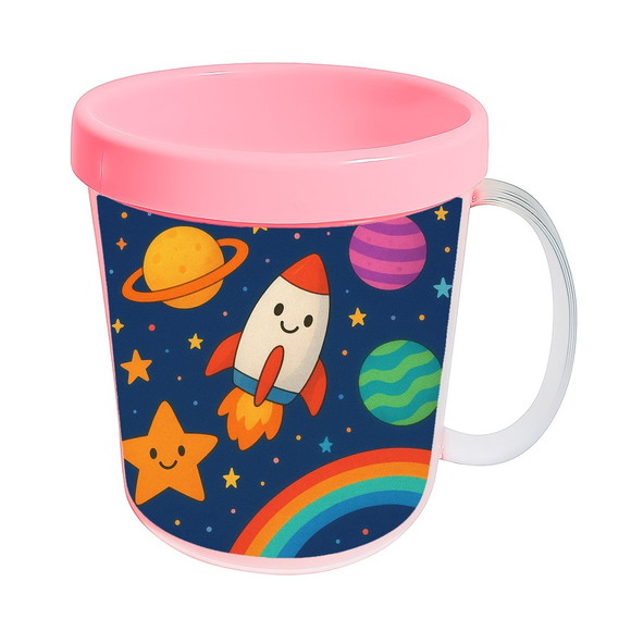 Caneca Acrílica Infantil Personalizada Espaço Colorido - Imagem 3