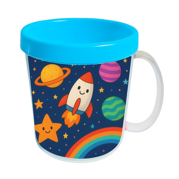 Caneca Acrílica Infantil Personalizada Espaço Colorido - Imagem 2