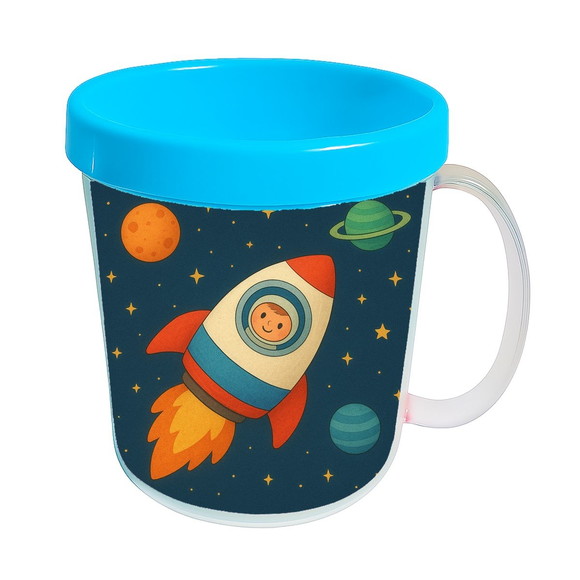 Caneca Acrílica Infantil Personalizada Espaço Sideral - Imagem 2