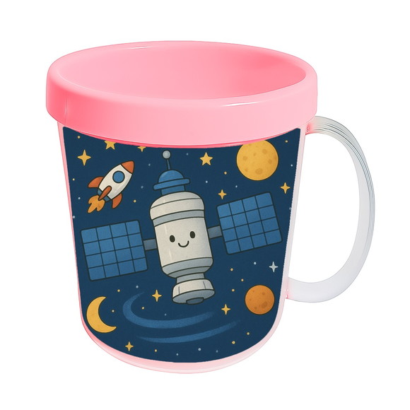 Caneca Acrílica Infantil Personalizada Estação Espacial - Imagem 3