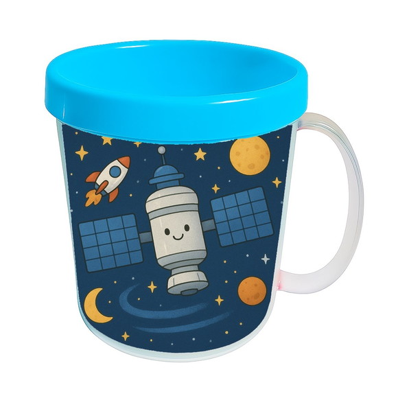 Caneca Acrílica Infantil Personalizada Estação Espacial - Imagem 2