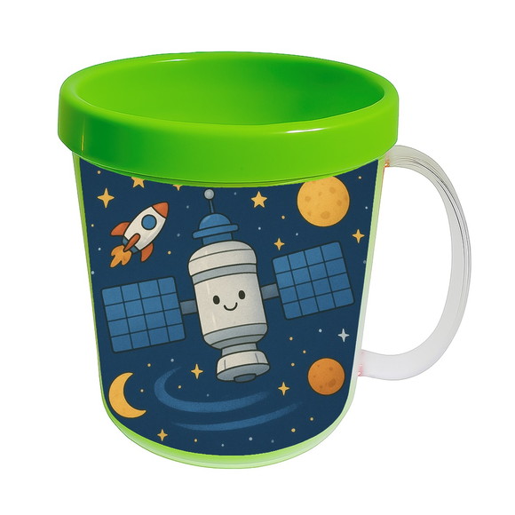 Caneca Acrílica Infantil Personalizada Estação Espacial - Imagem 4