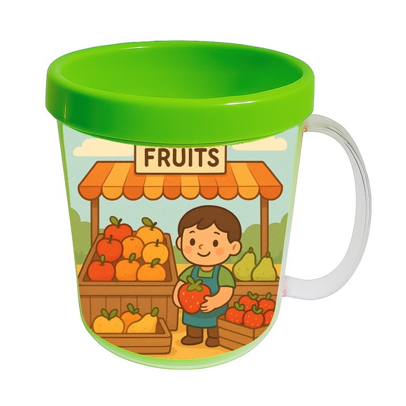 Caneca Acrílica Infantil Personalizada Feira de Frutas - Imagem 4