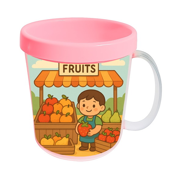 Caneca Acrílica Infantil Personalizada Feira de Frutas - Imagem 3