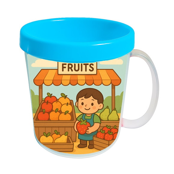 Caneca Acrílica Infantil Personalizada Feira de Frutas - Imagem 2