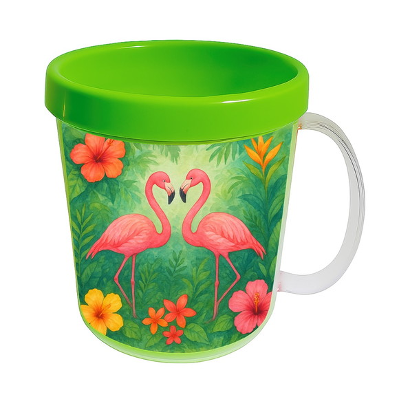 Caneca Acrílica Infantil Personalizada Flamingo Aquarela - Imagem 3