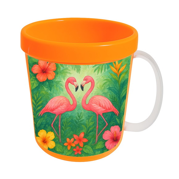 Caneca Acrílica Infantil Personalizada Flamingo Aquarela - Imagem 4