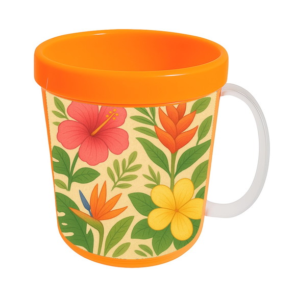 Caneca Acrílica Infantil Personalizada Flores Tropicais - Imagem 5
