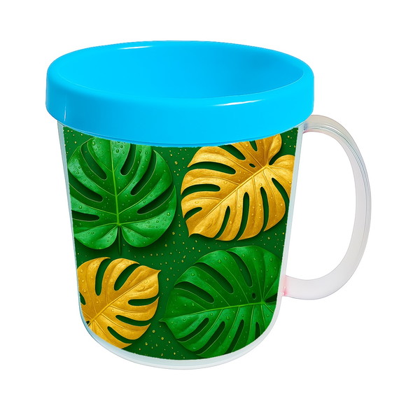 Caneca Acrílica Infantil Personalizada Folha Costela-de-adão - Imagem 2
