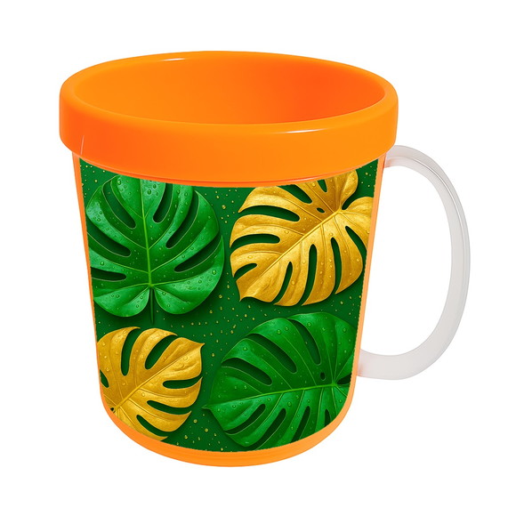 Caneca Acrílica Infantil Personalizada Folha Costela-de-adão - Imagem 5