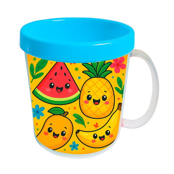 Caneca Acrílica Infantil Personalizada Frutas Tropicais - Imagem 2