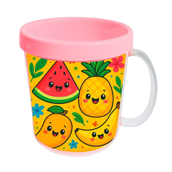 Caneca Acrílica Infantil Personalizada Frutas Tropicais - Imagem 3