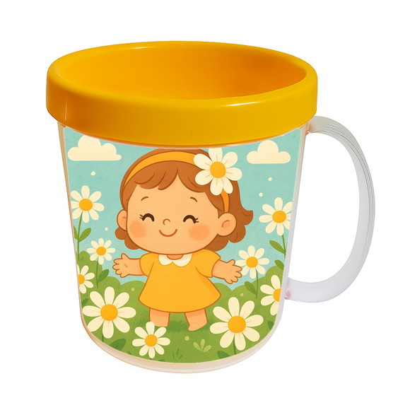 Caneca Acrílica Infantil Personalizada Jardim das Margaridas