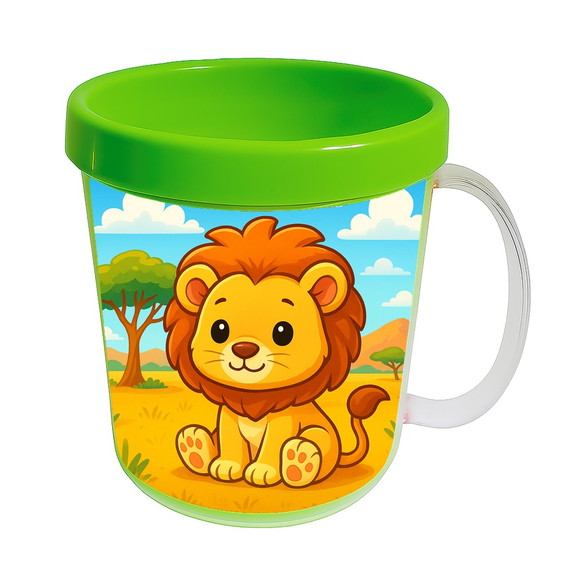 Caneca Acrílica Infantil Personalizada Leão Baby - Imagem 4