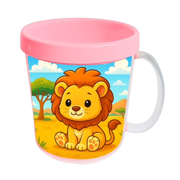Caneca Acrílica Infantil Personalizada Leão Baby - Imagem 3