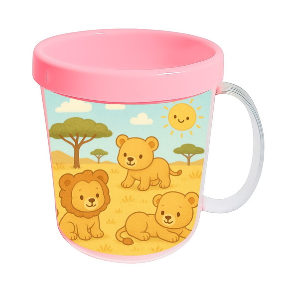 Caneca Acrílica Infantil Personalizada Leãozinhos - Imagem 3