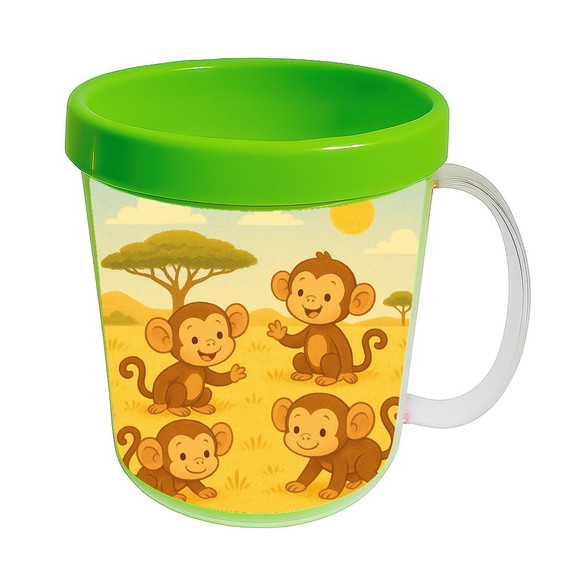 Caneca Acrílica Infantil Personalizada Macaquinhos - Imagem 4