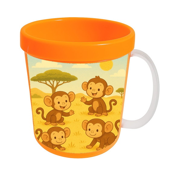 Caneca Acrílica Infantil Personalizada Macaquinhos - Imagem 5
