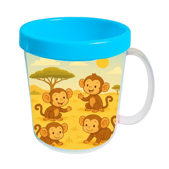 Caneca Acrílica Infantil Personalizada Macaquinhos - Imagem 2