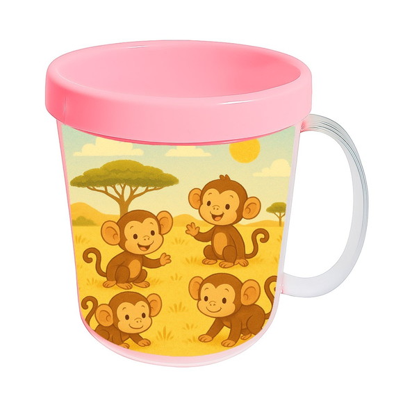 Caneca Acrílica Infantil Personalizada Macaquinhos - Imagem 3