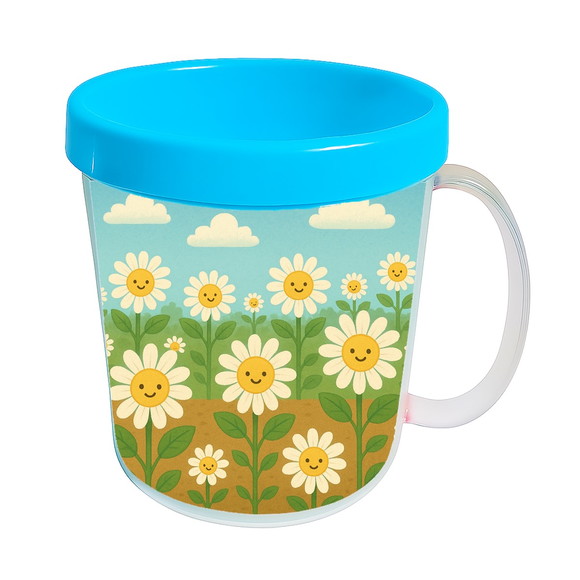 Caneca Acrílica Infantil Personalizada Margaridas - Imagem 2
