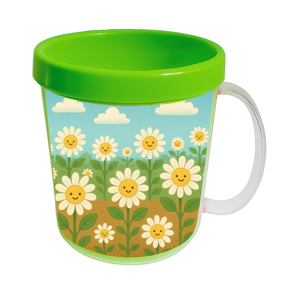 Caneca Acrílica Infantil Personalizada Margaridas - Imagem 4