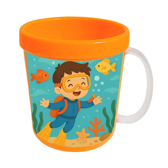 Caneca Acrílica Infantil Personalizada Menino Mergulhador - Imagem 5