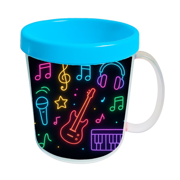 Caneca Acrílica Infantil Personalizada Neon Musical - Imagem 2