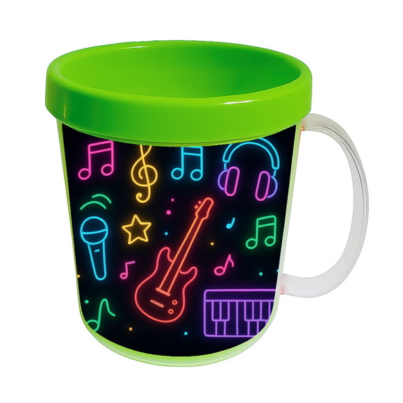 Caneca Acrílica Infantil Personalizada Neon Musical - Imagem 4