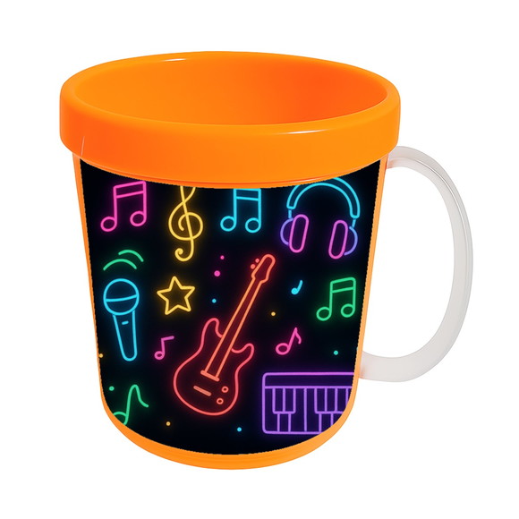 Caneca Acrílica Infantil Personalizada Neon Musical - Imagem 5