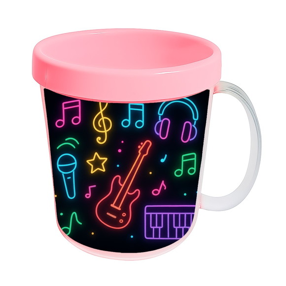 Caneca Acrílica Infantil Personalizada Neon Musical - Imagem 3