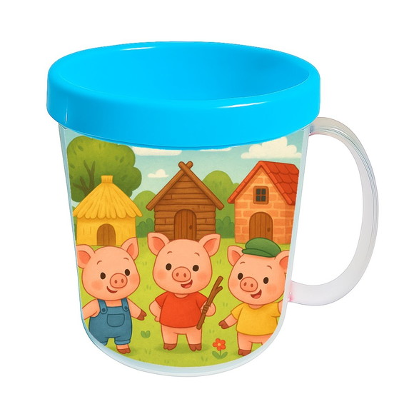 Caneca Acrílica Infantil Personalizada os Três Porquinhos - Imagem 2