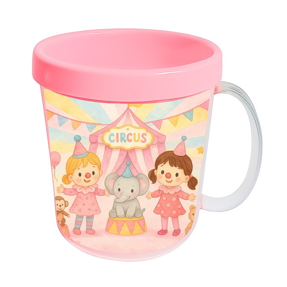 Caneca Acrílica Infantil Personalizada Palhacinhas Aquarela - Imagem 3