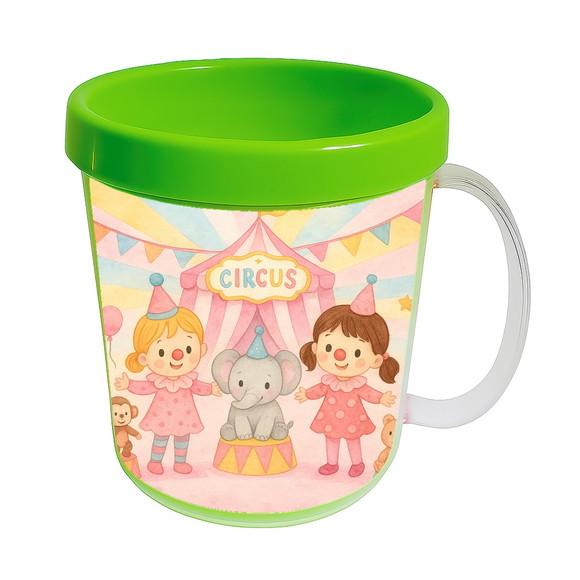 Caneca Acrílica Infantil Personalizada Palhacinhas Aquarela - Imagem 4
